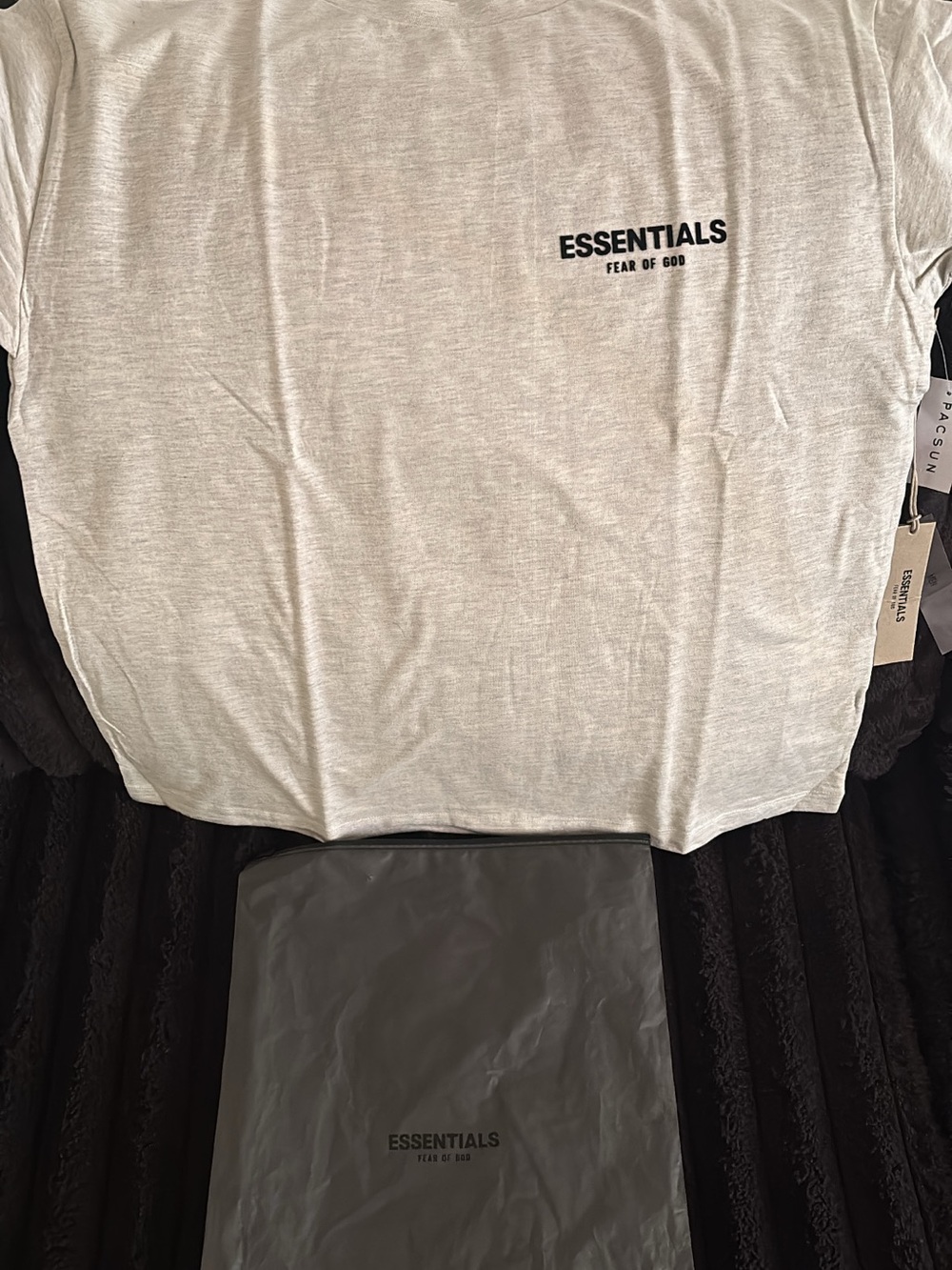 Essentials Light Gray Tee with Black Logo